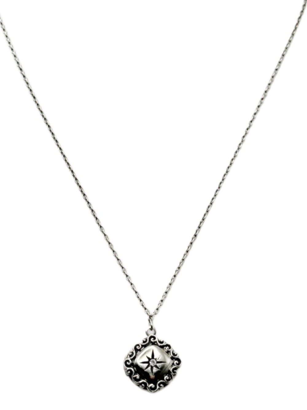 Vintage Signed 1928 Silver Tone Petite Locket Pendant